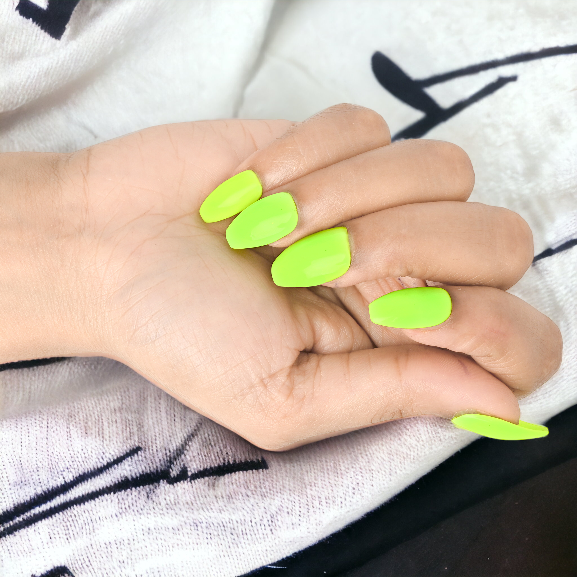 Handmade Reusable Premium Press on With Nail Tabs : Naughty Neon