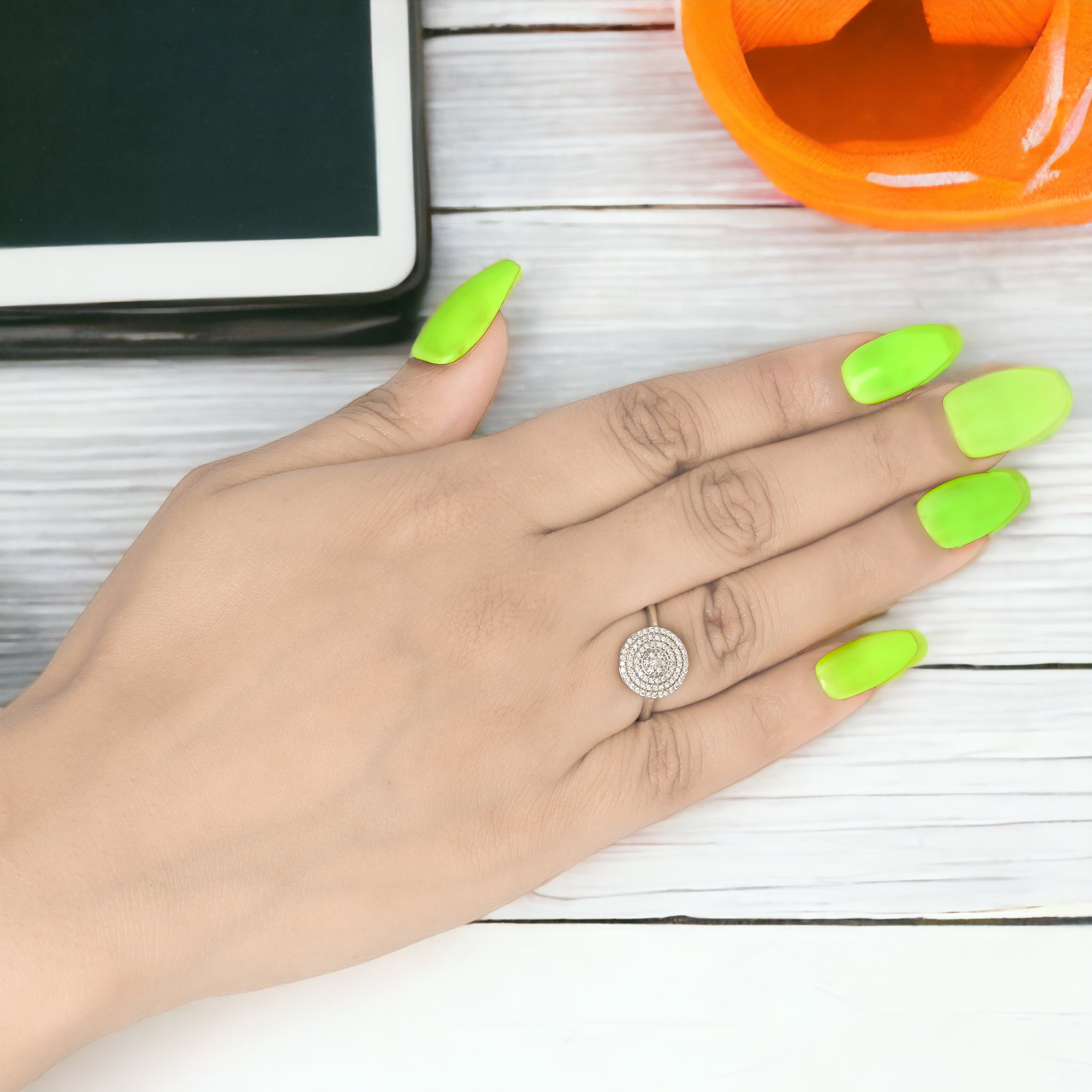 Handmade Reusable Premium Press on With Nail Tabs : Naughty Neon