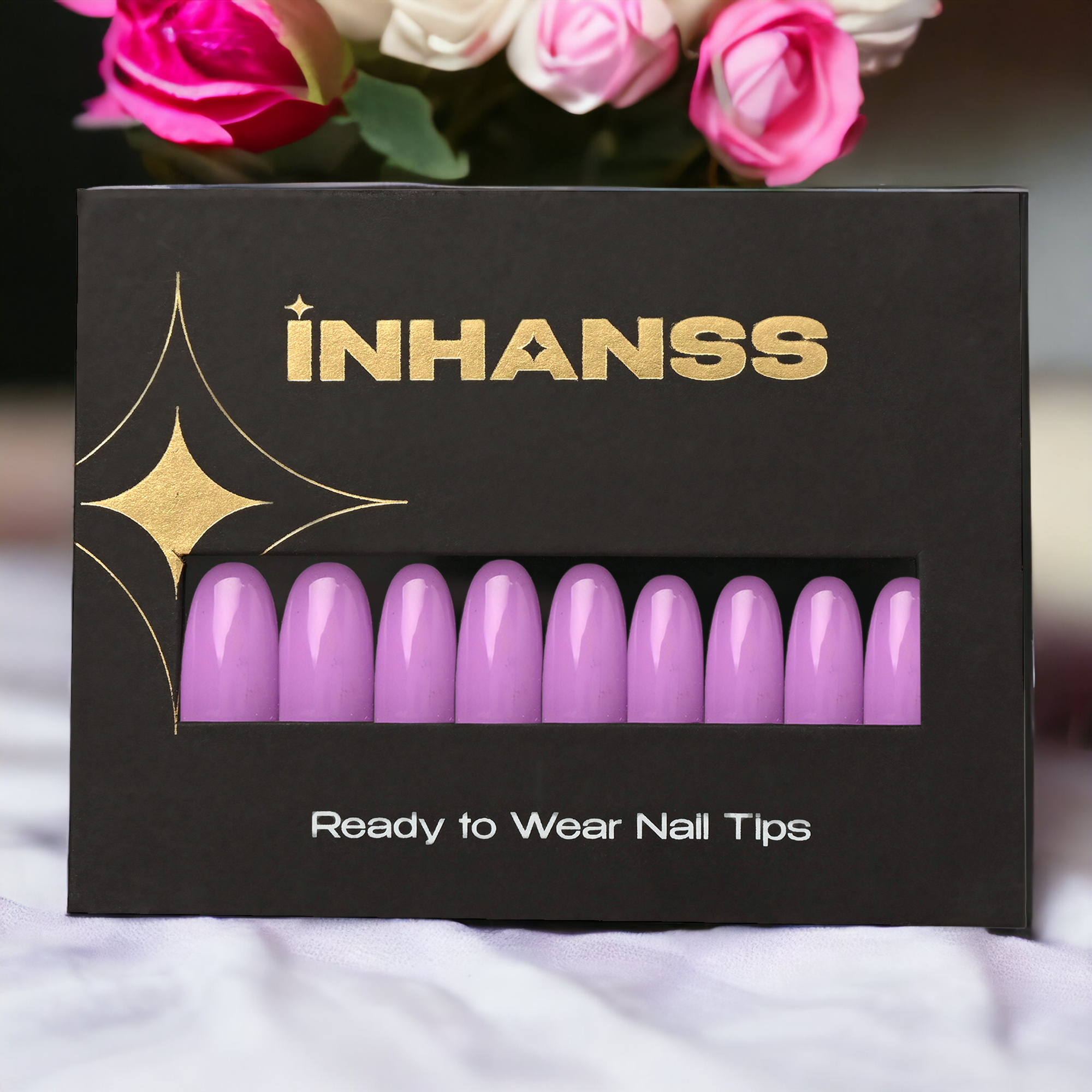 Handmade Reusable Premium Press on Nail Art Kit : Purple Beauty