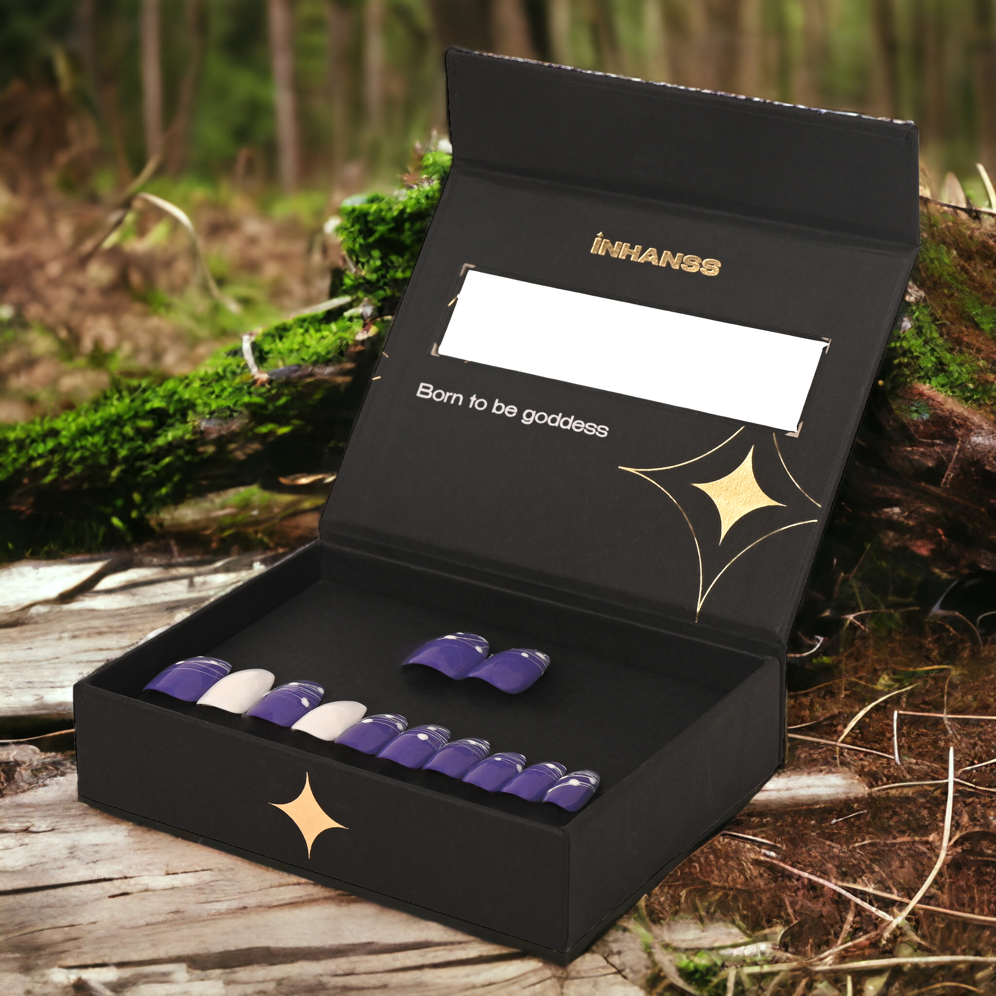 Handmade Reusable Premium Press on Nail Art Kit : Beautiful Blue