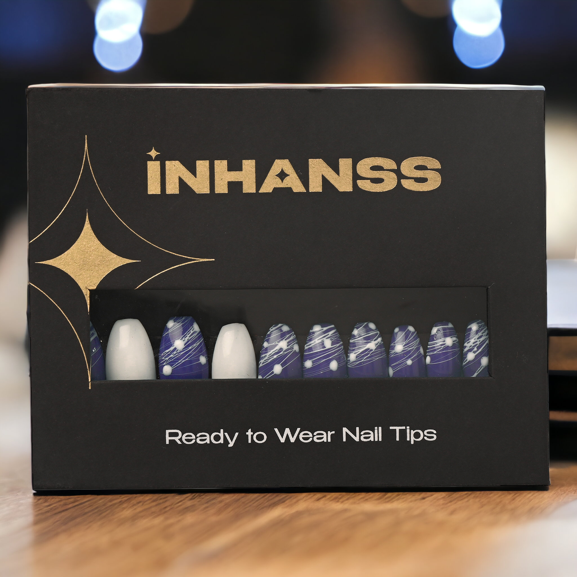 Handmade Reusable Premium Press on Nail Art Kit : Beautiful Blue