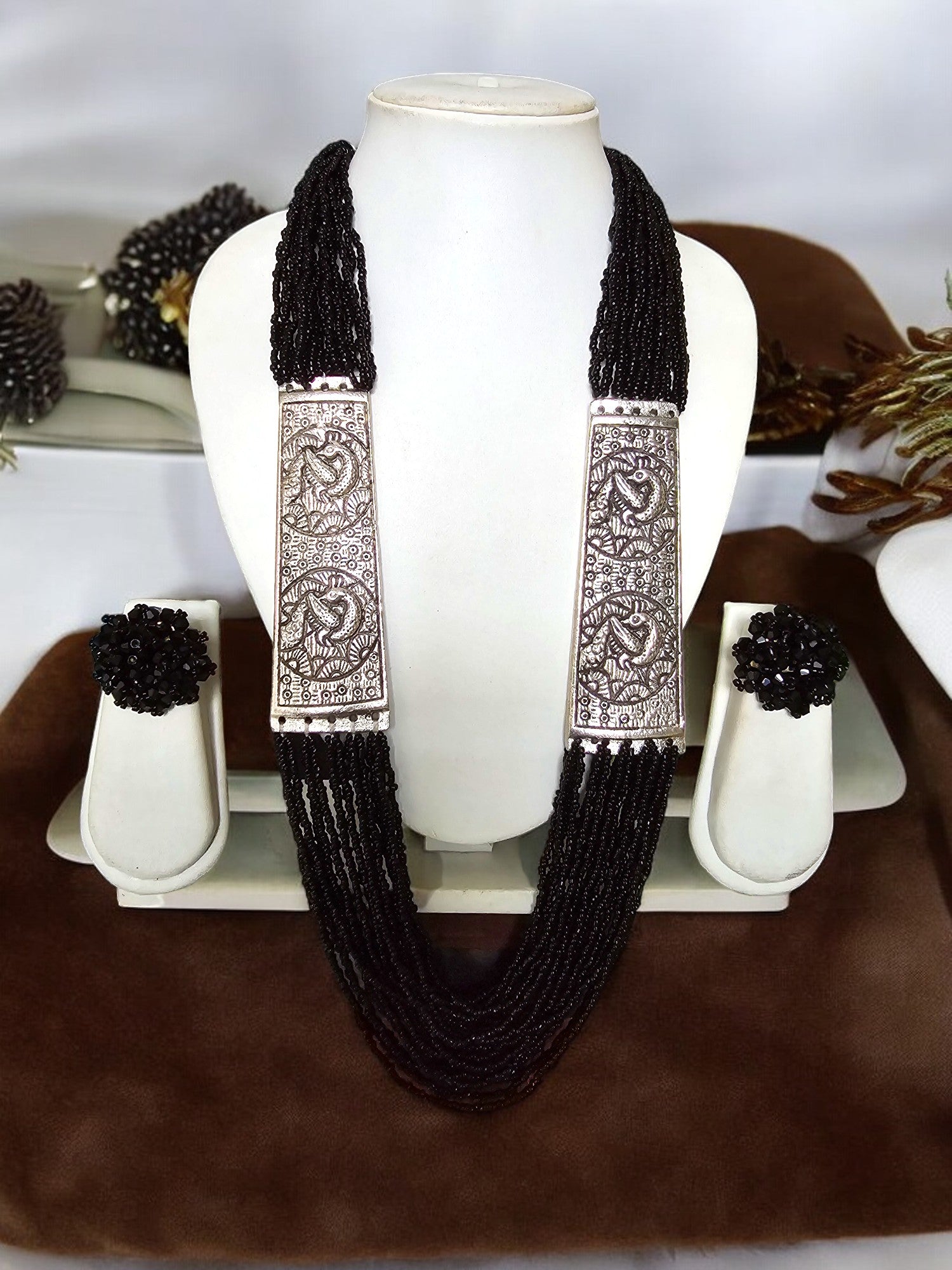 Majesty Handmade Statement Necklace With Matching Earrings -12 Colours Available
