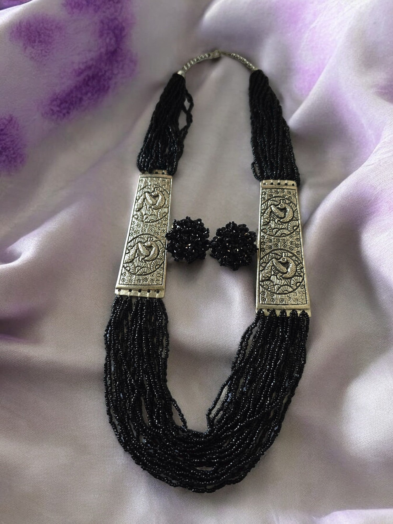Majesty Handmade Statement Necklace With Matching Earrings -12 Colours Available