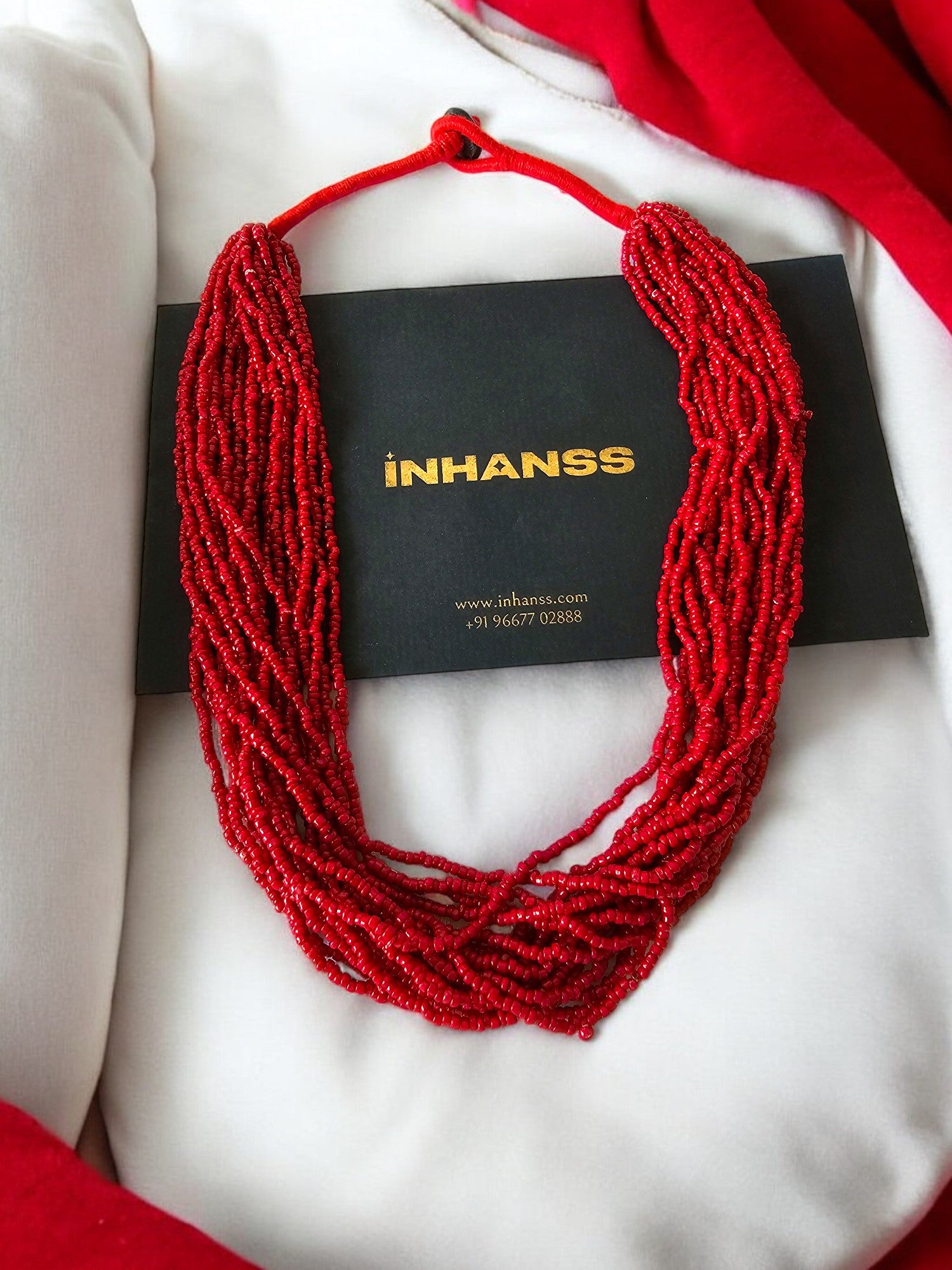 Crimson Tide Beaded Necklace Set (20 Layers)