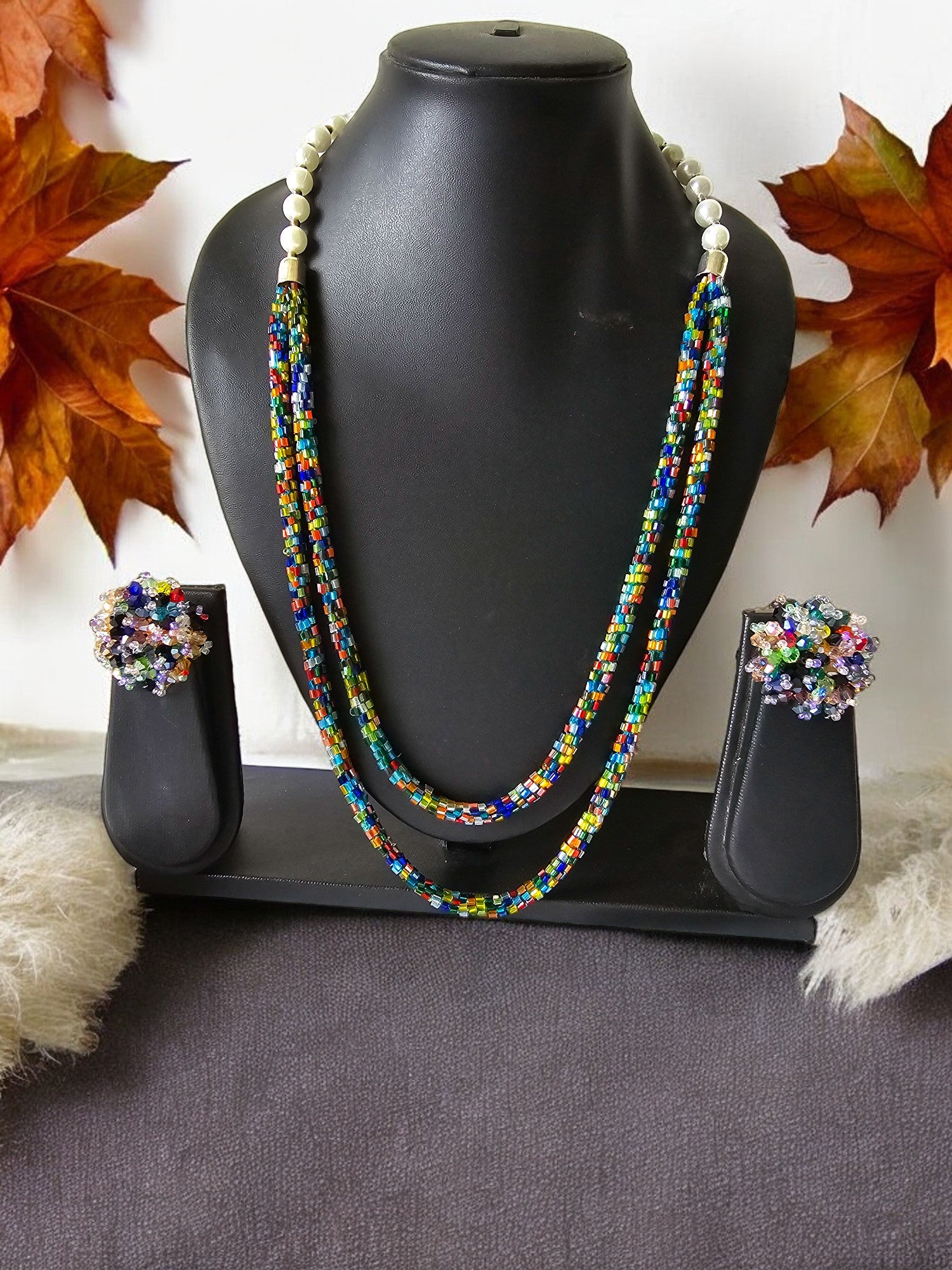 Splendour Handmade Multi-Layered Necklace Set - 2 Colours Available