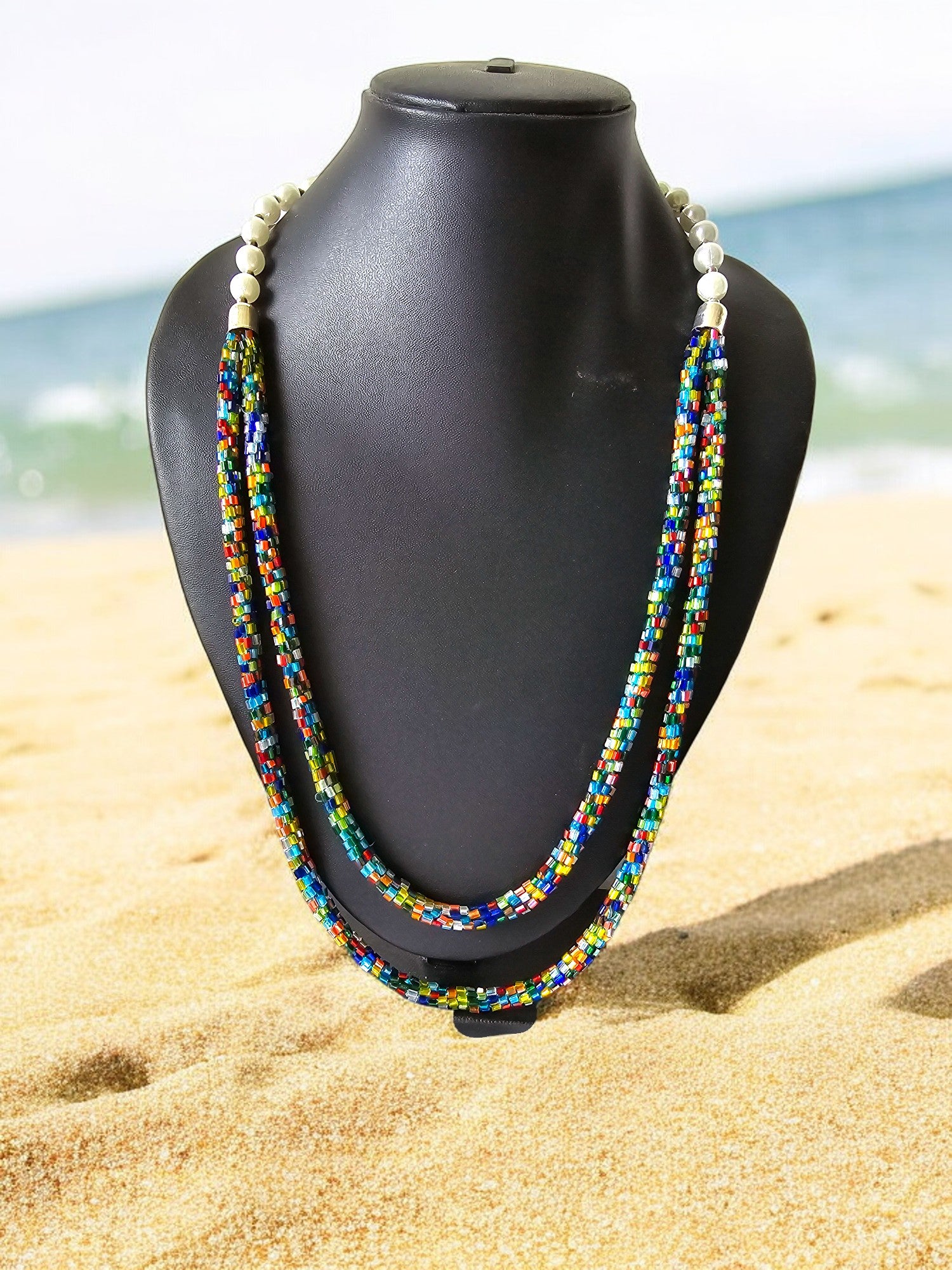 Splendour Handmade Multi-Layered Necklace Set - 2 Colours Available