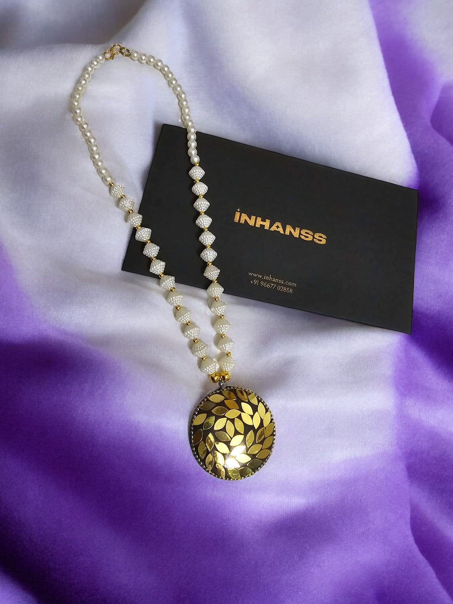 Golden Harmony Pendant Necklace-Handmade