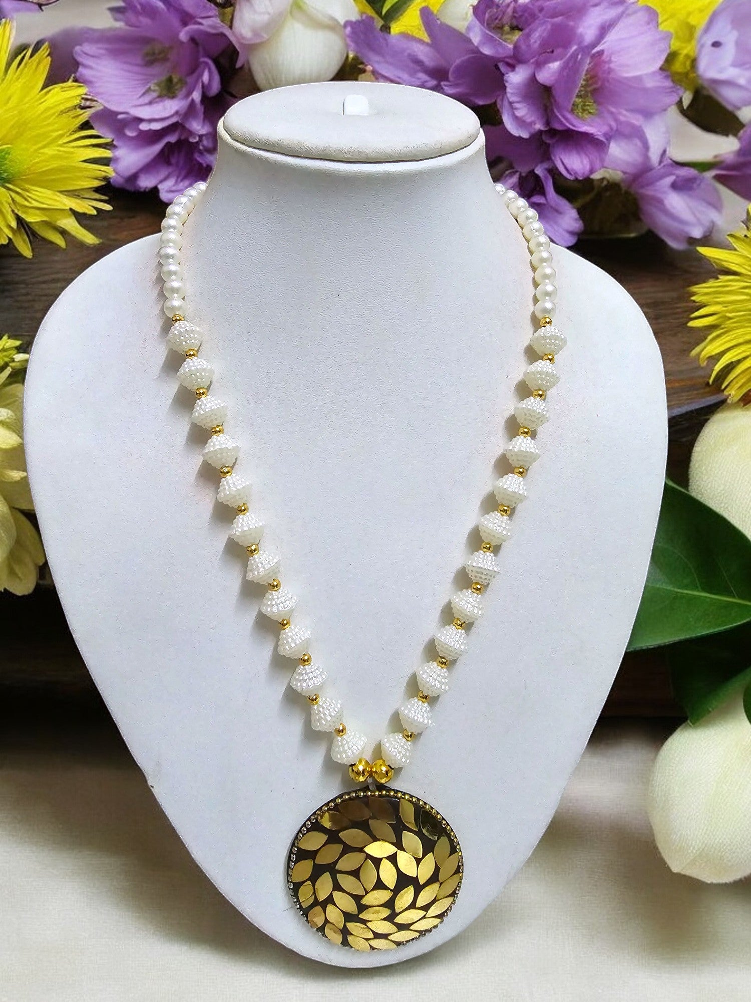 Golden Harmony Pendant Necklace-Handmade