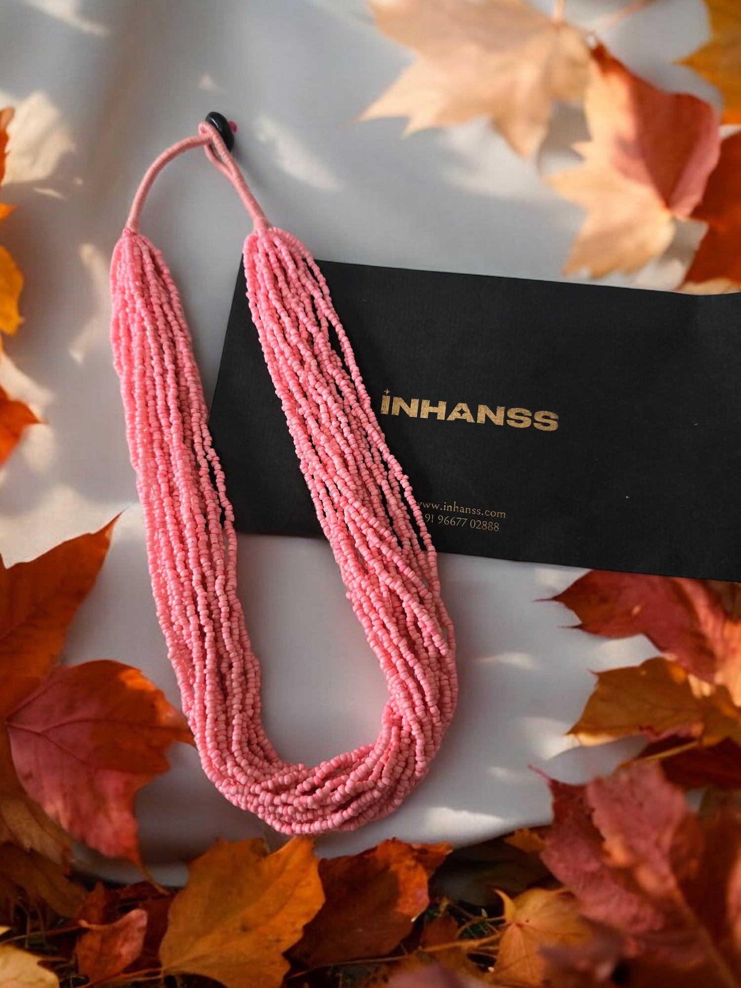 Pink Whisper: Handmade Multi-Layered  Beaded Necklace(20 Layers)