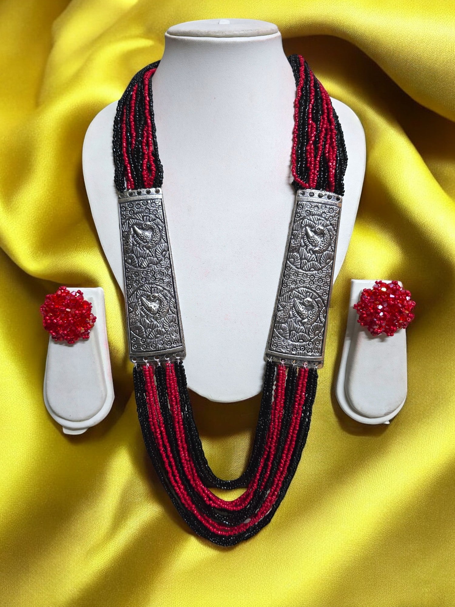 Majesty Handmade Statement Necklace With Matching Earrings -12 Colours Available