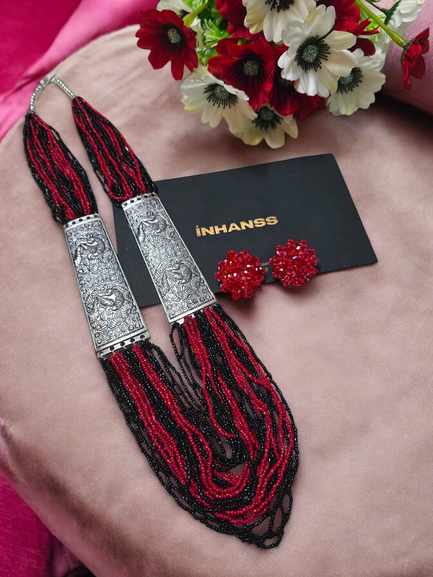 Majesty Handmade Statement Necklace With Matching Earrings -12 Colours Available