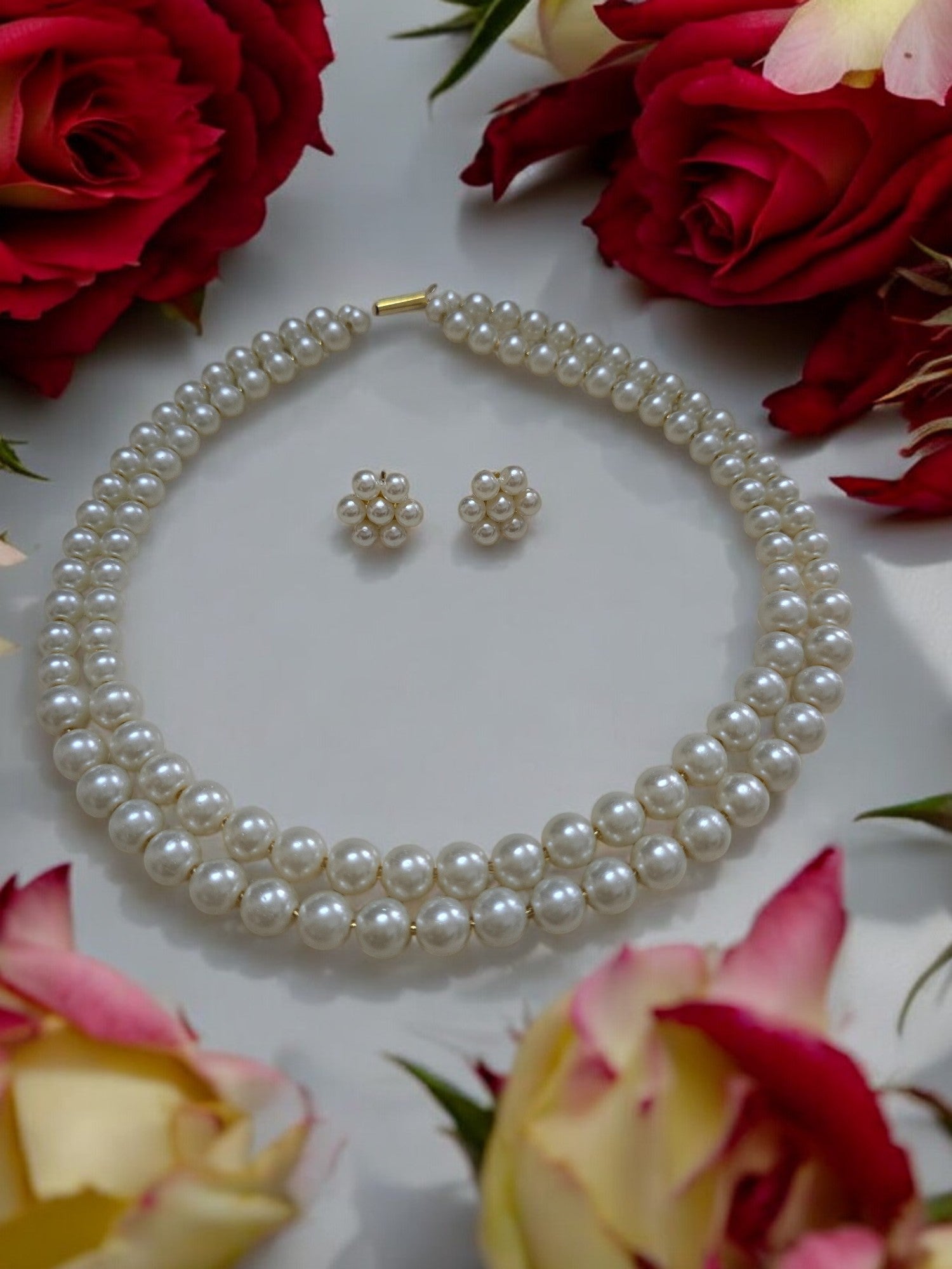 Radiant Grace Pearl Set (Double Layered Pearls) - 15 Colours Available