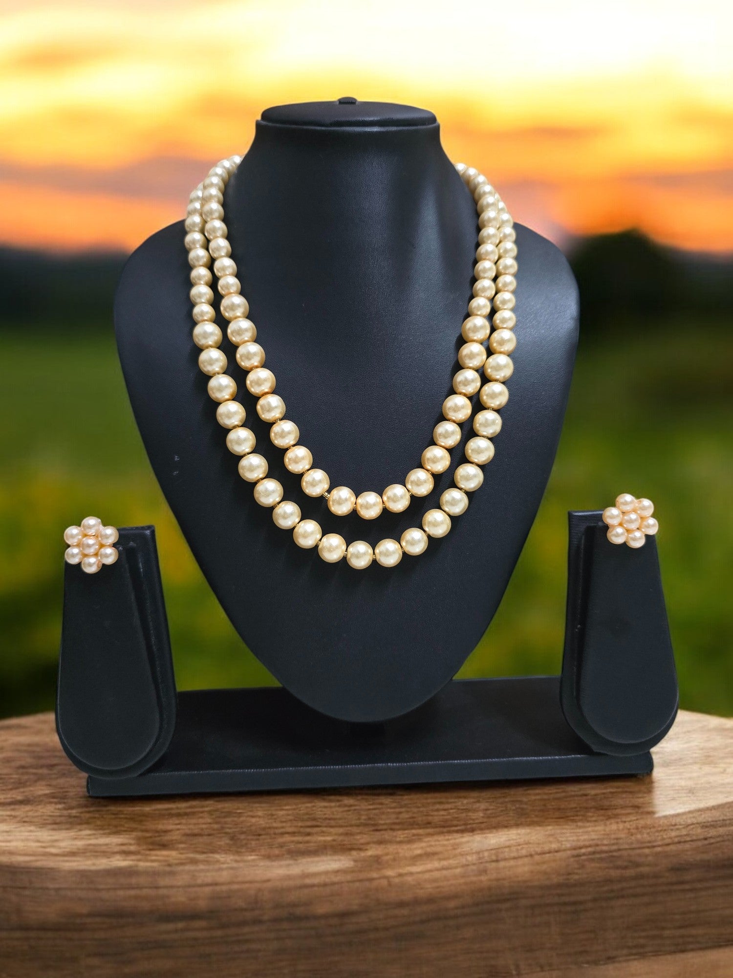 Radiant Grace Pearl Set (Double Layered Pearls) - 15 Colours Available