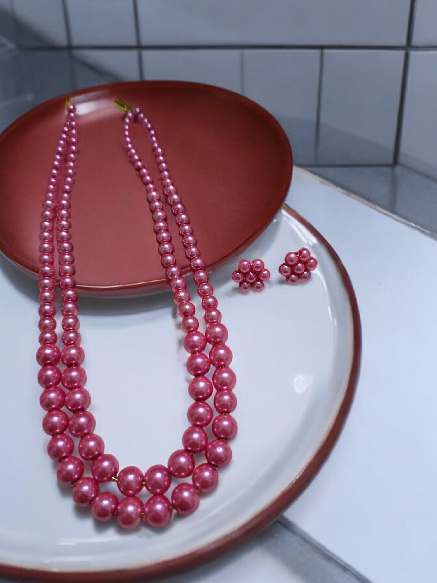 Radiant Grace Pearl Set (Double Layered Pearls) - 15 Colours Available