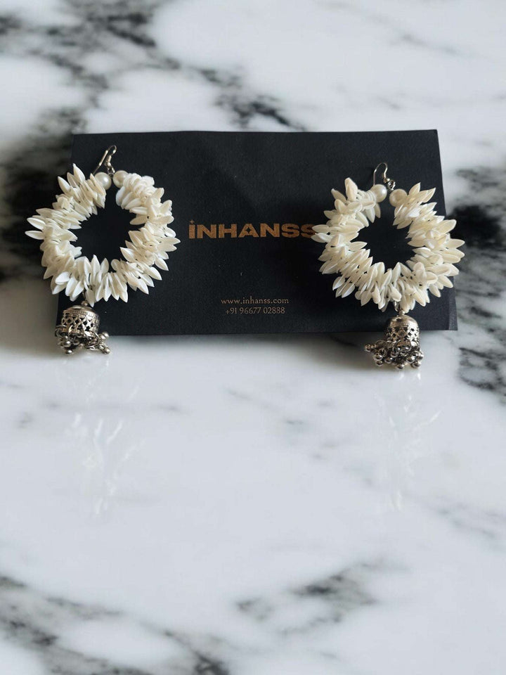 Ivory Bloom Bell Hoops