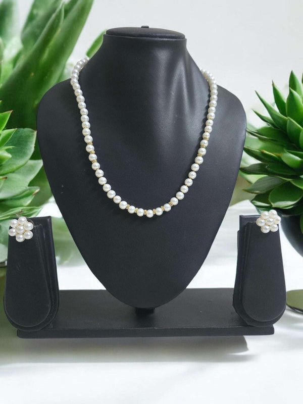 Sunehari Small Pearl White Necklace Set