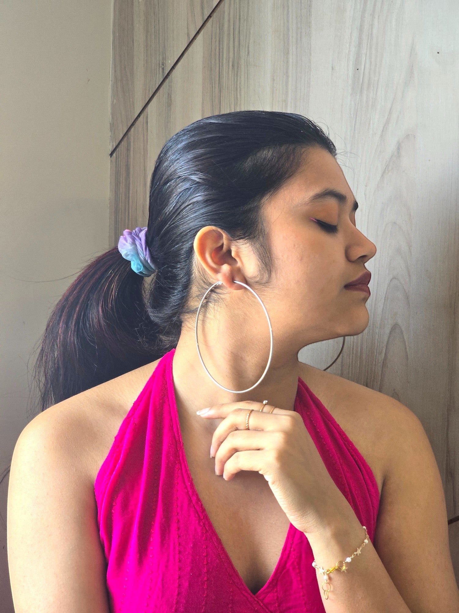 Oversized Lustrous Orbit Stainless Steel Anti Tarnish Statement Hoop Earrings