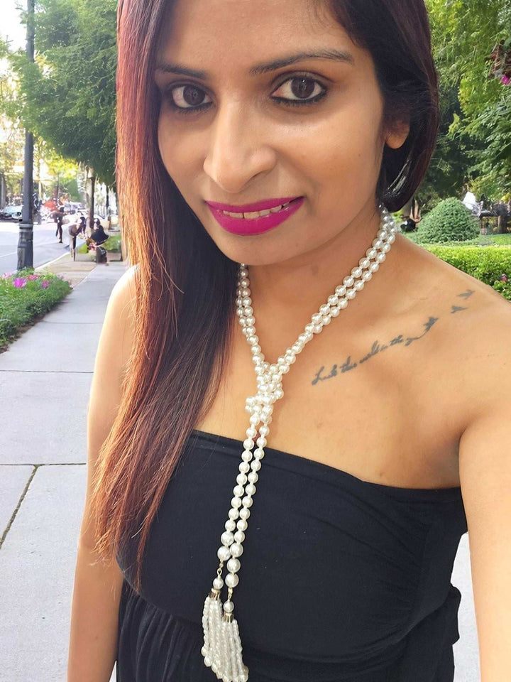 Pearl Tassel Tie –Multi-Style Statement Necklace
