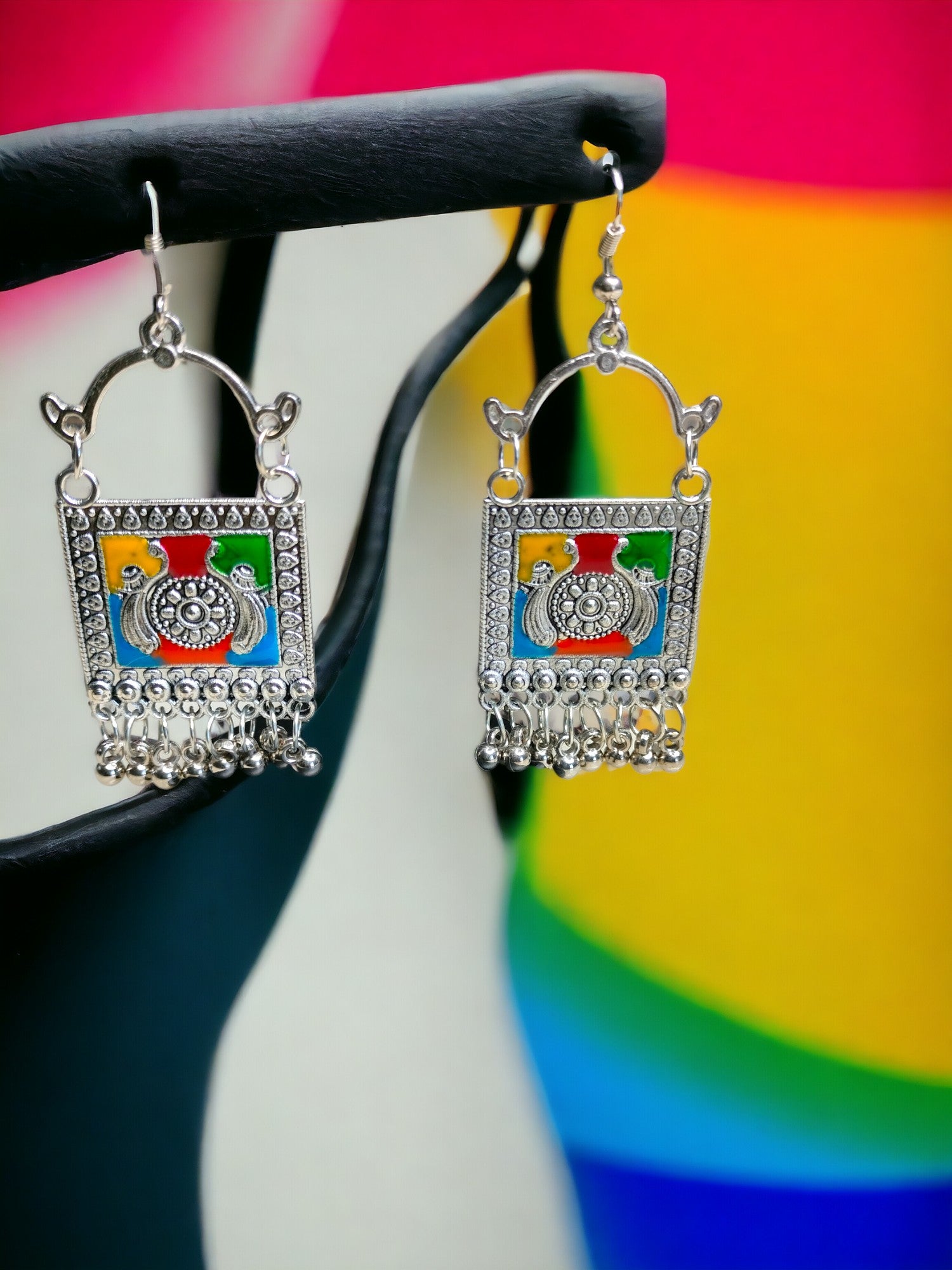 Mystic Mosaic Oxidized Set with Matching Earrings