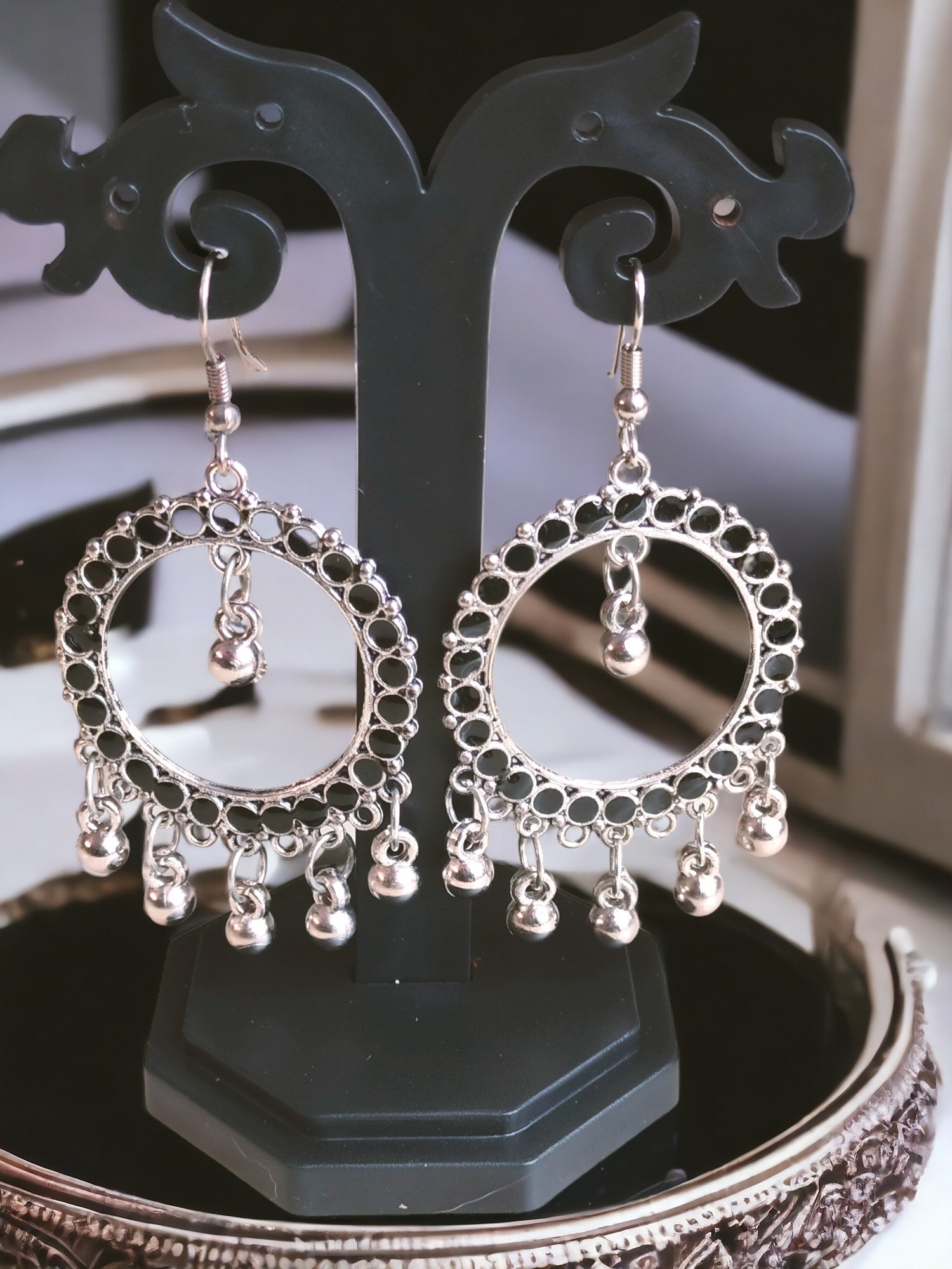Silver Chandelier Hoops- 2 Colours Available