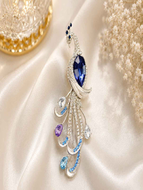 Majestic Peacock Brooch