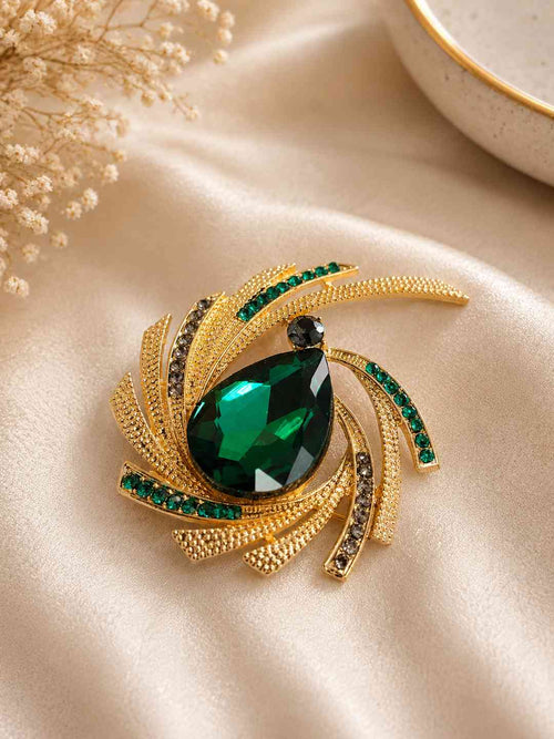 Emerald Luxe Swirl Brooch