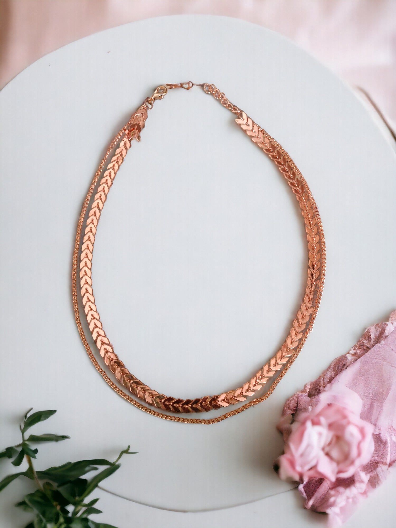 Luxe Layers -Handmade Gold Look Double Chain Choker