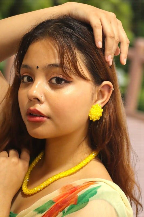Easy Glam Crystal Bead Necklace / Necklace with Earrings -Adjustable -19 Colors Available