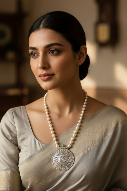 Lustrous Elegance Pearl Set with Matching Earrings
