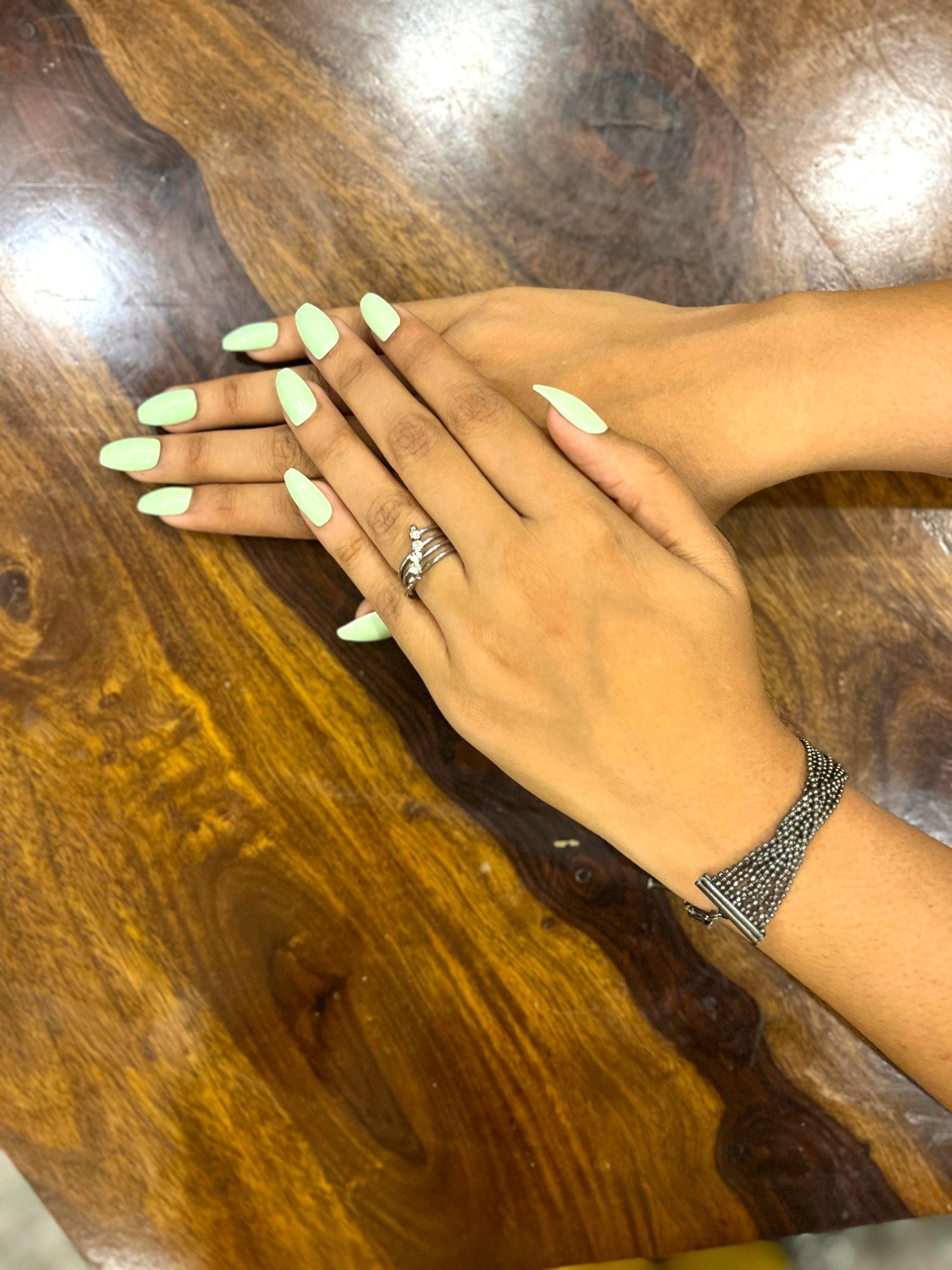 Handmade Reusable Premium Press On With Nail Tabs : EverGreen