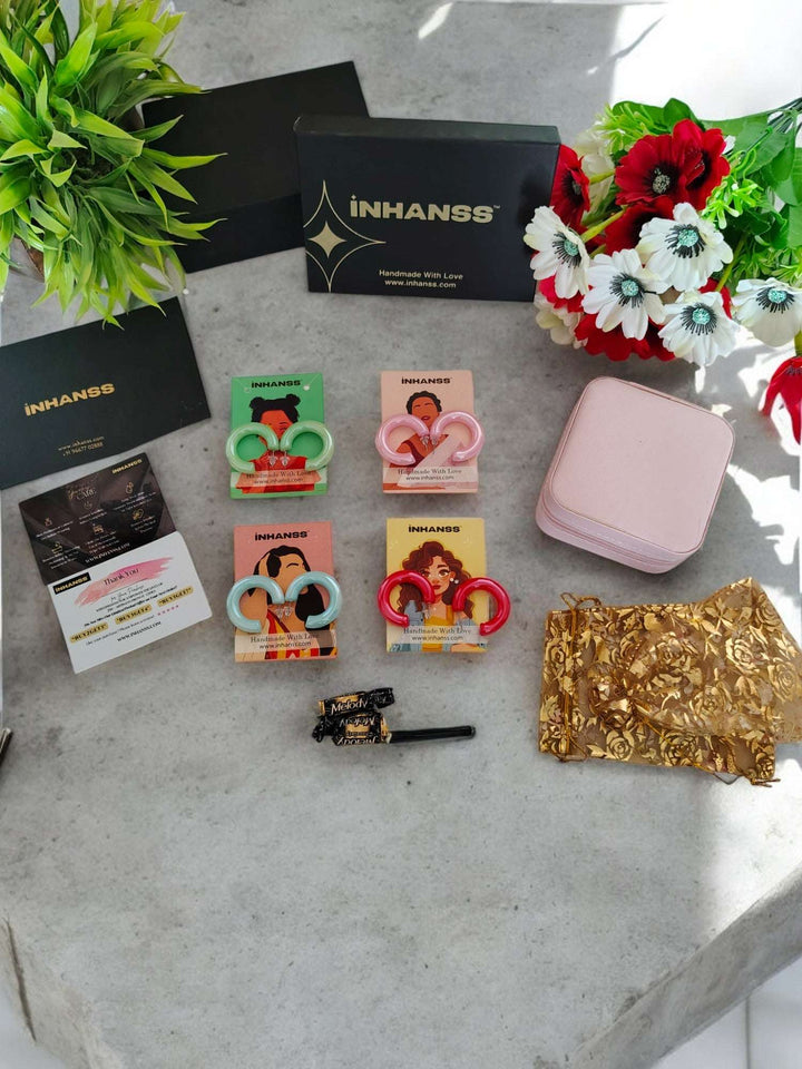 Vibrance Loop Rakhi Hamper – Set of 4 Bold Hoops