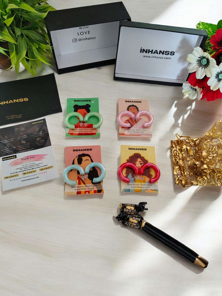 Vibrance Loop Rakhi Hamper – Set of 4 Bold Hoops