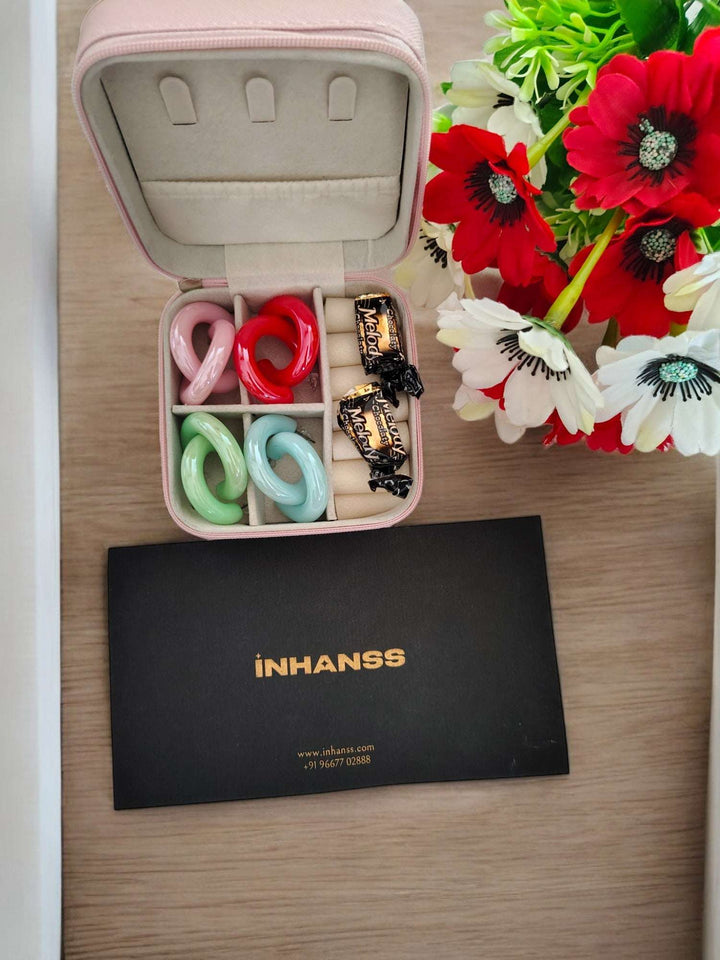 Vibrance Loop Rakhi Hamper – Set of 4 Bold Hoops
