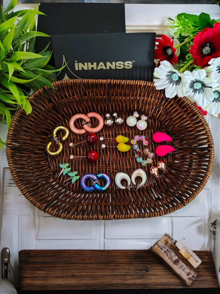 Colour Bomb – 12 Statement Earrings Rakhi Gift Box -(For Daily Pop, Party Looks & Insta-Ready Vibes)