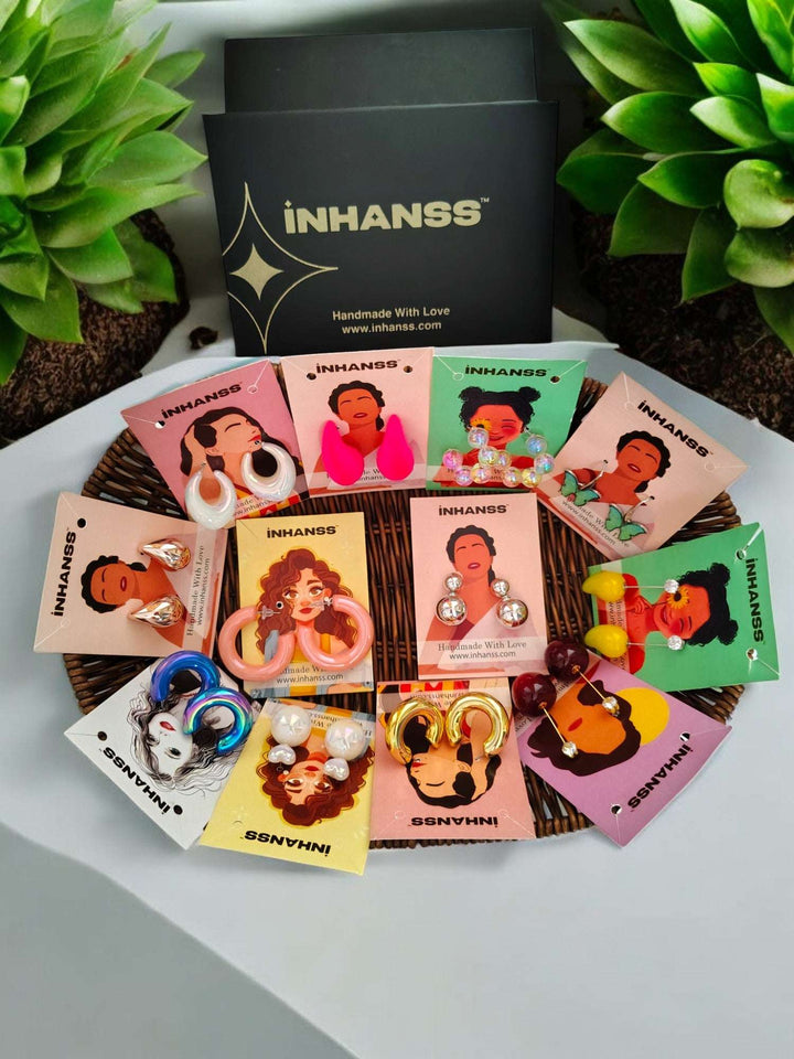 Colour Bomb – 12 Statement Earrings Rakhi Gift Box -(For Daily Pop, Party Looks & Insta-Ready Vibes)