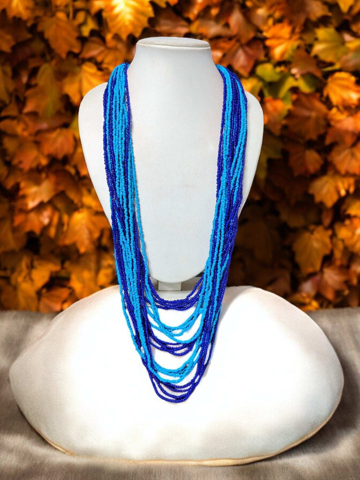 Multilayered Long Dual Beaded Necklace Set -2 Variants