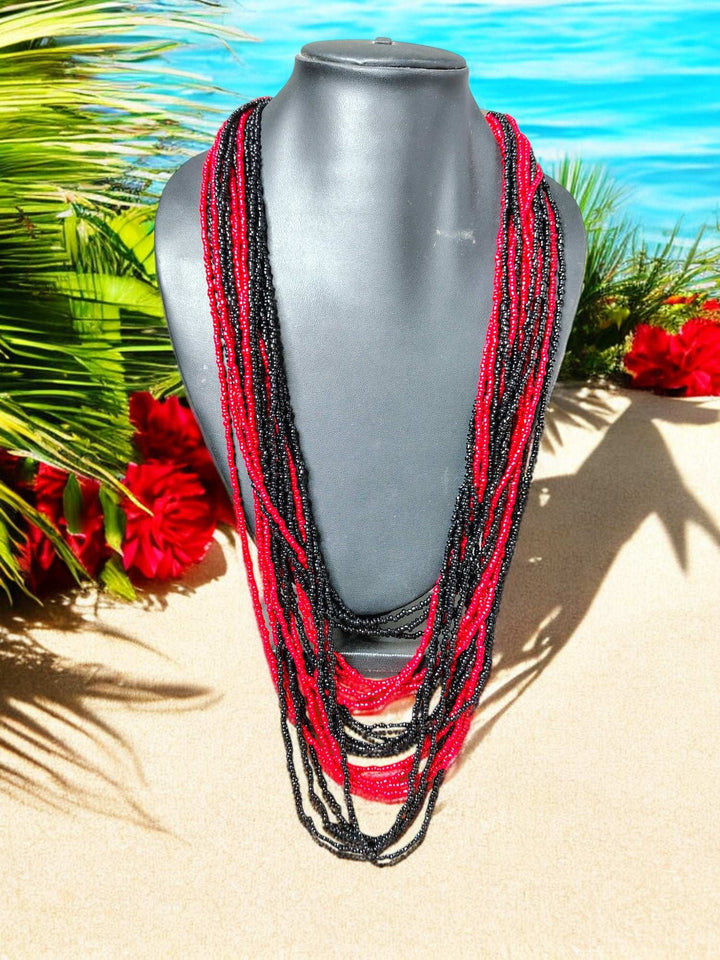 Multilayered Long Dual Beaded Necklace Set -2 Variants