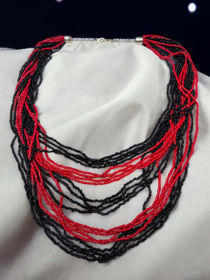 Multilayered Long Dual Beaded Necklace Set -2 Variants
