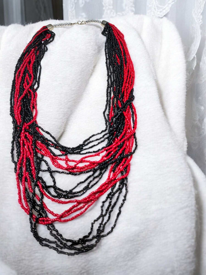 Multilayered Long Dual Beaded Necklace Set -2 Variants