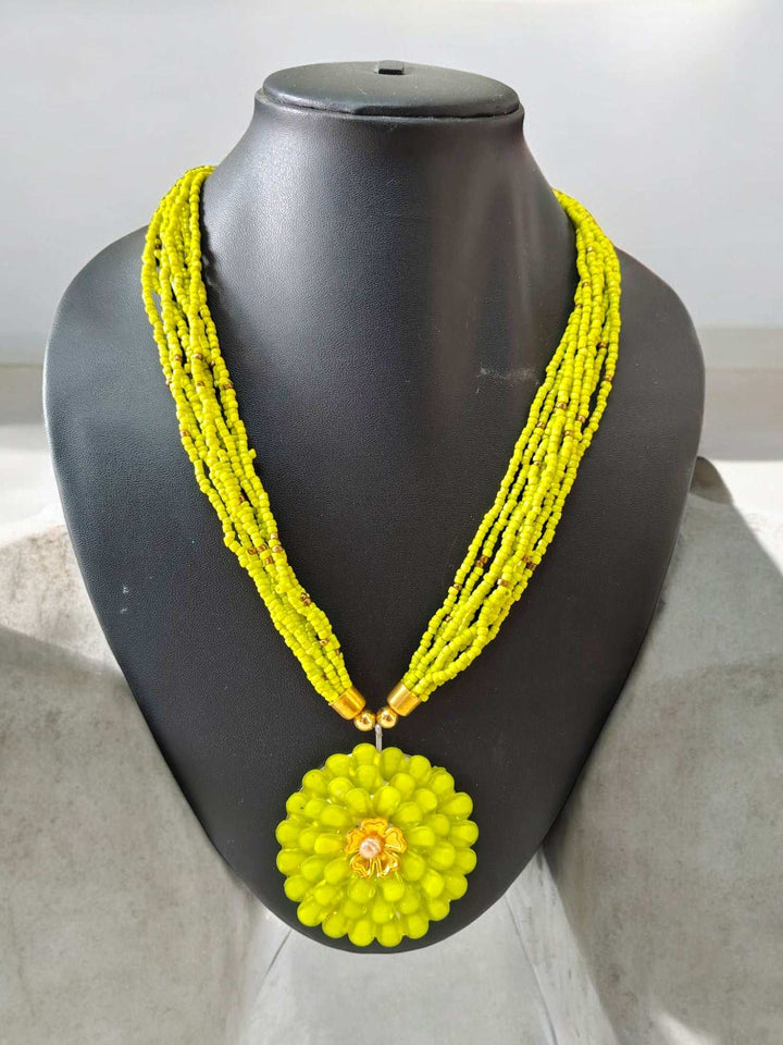 Neon Glow Pendant Necklace - Handmade