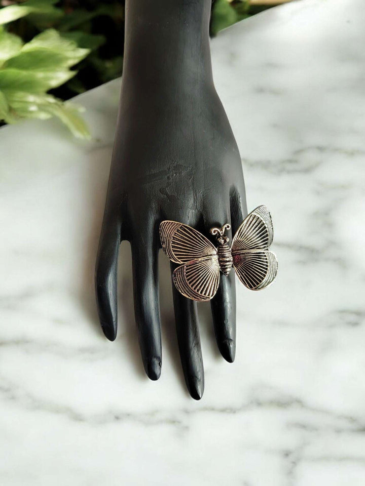Flutter Grace Butterfly Statement Ring  - Adjustable