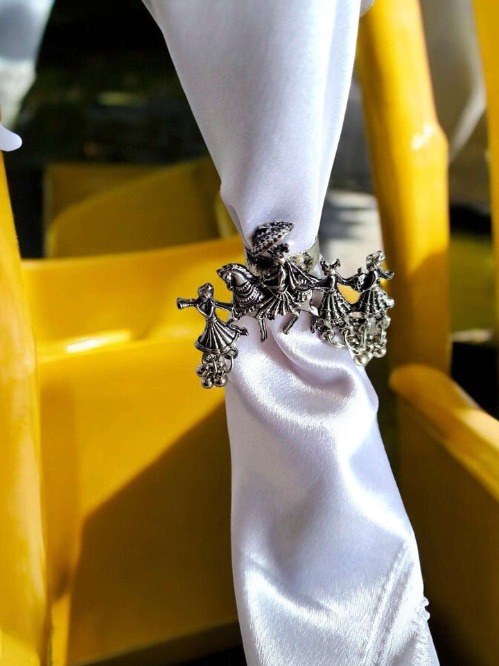 Dancing Procession Statement Oxidized Ring - Handmade