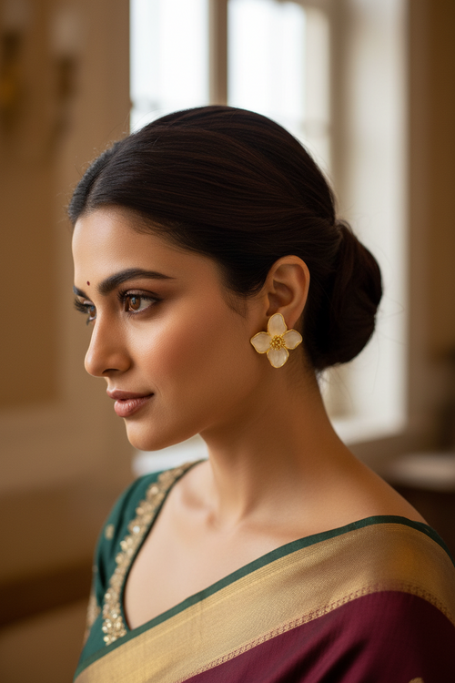 Ethereal Blossom Anti Tarnish Stud Earrings