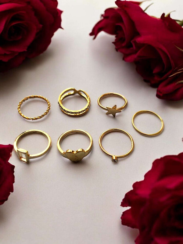 Ethereal Glow Lightweight Rings - 7 Rings + Jewellery Organizer