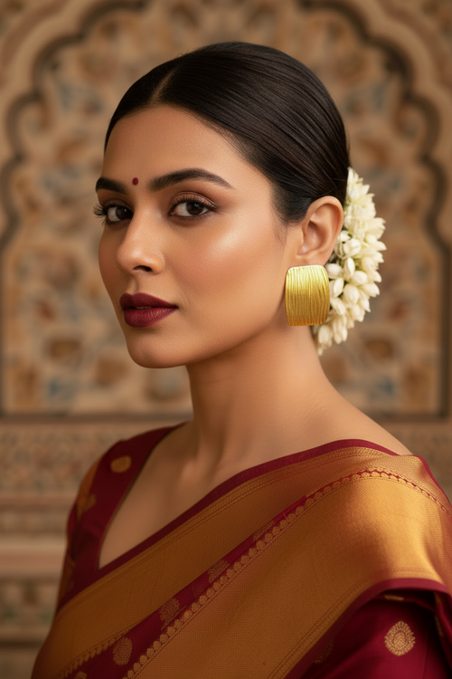 Wave Gold Plated Anti Tarnish Stud Earrings