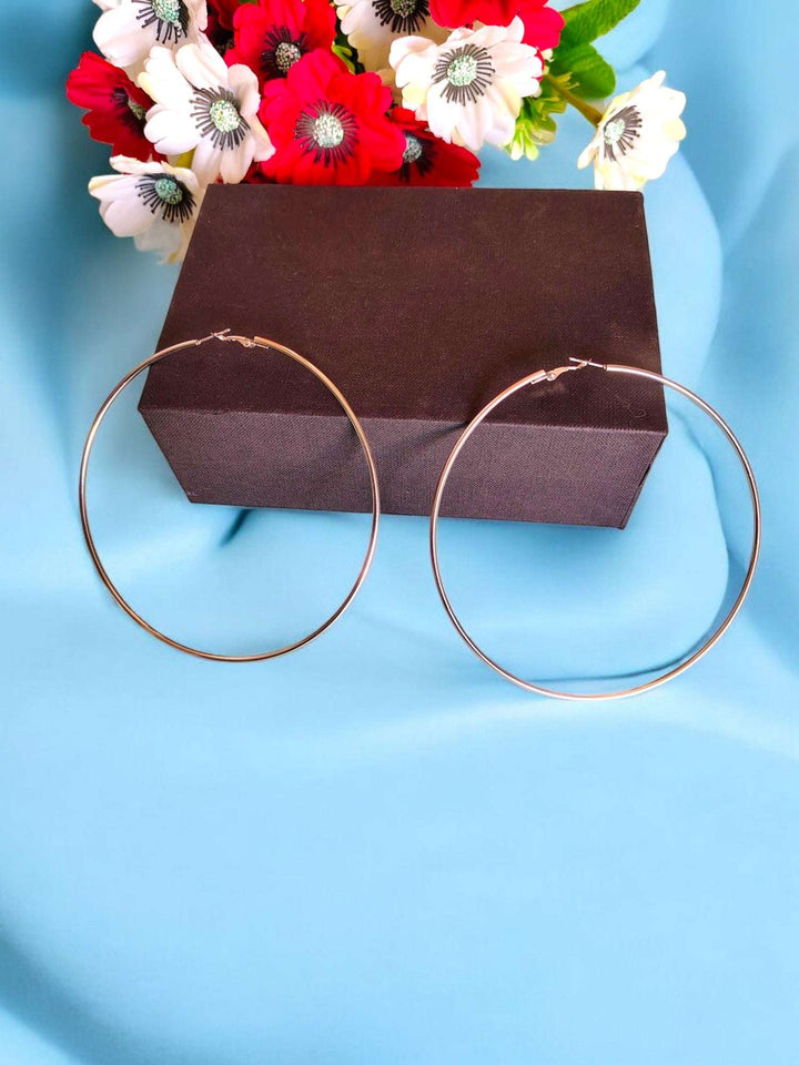 Oversized Lustrous Orbit Stainless Steel Anti Tarnish Statement Hoop Earrings