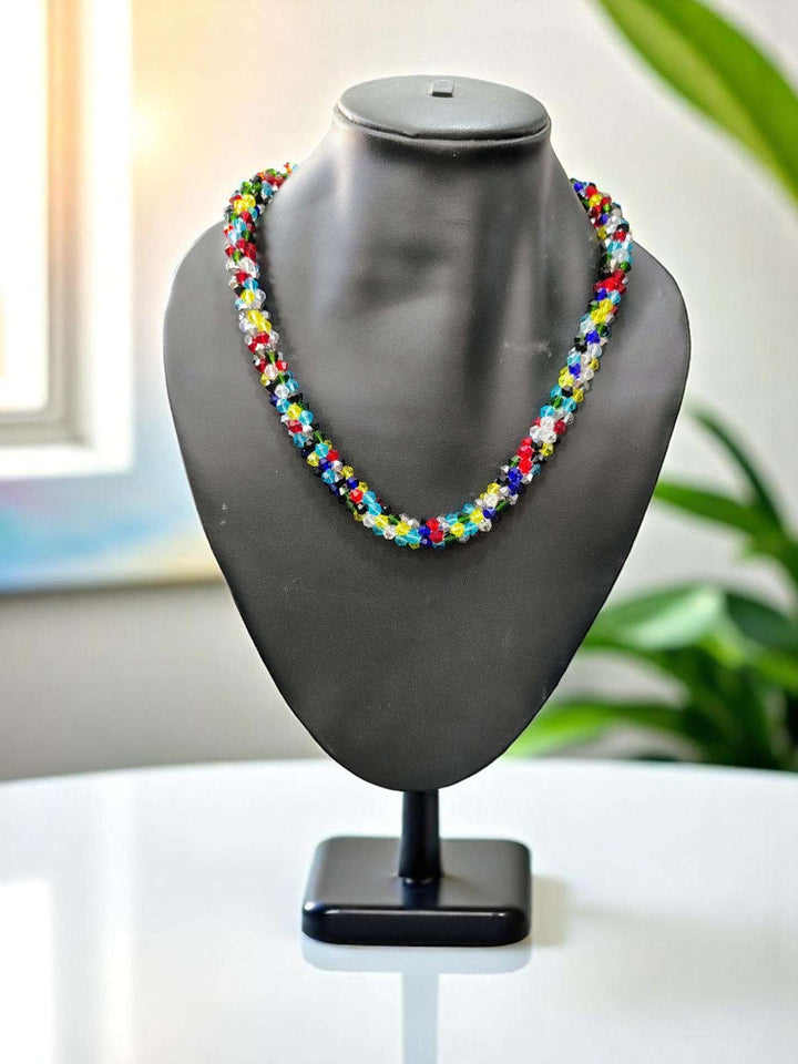 Noor-e-Jalwa – Handmade Crystal Bead Necklace / Necklace with Earrings -Adjustable -(Available in 16 Stunning Colors)