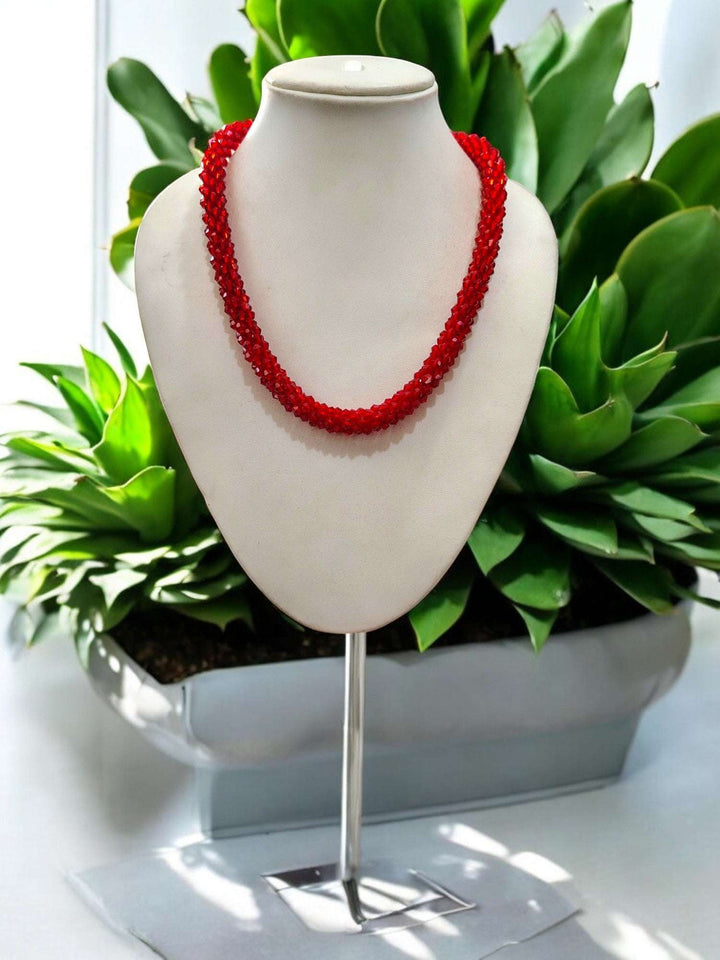 Noor-e-Jalwa – Handmade Crystal Bead Necklace / Necklace with Earrings -Adjustable -(Available in 16 Stunning Colors)