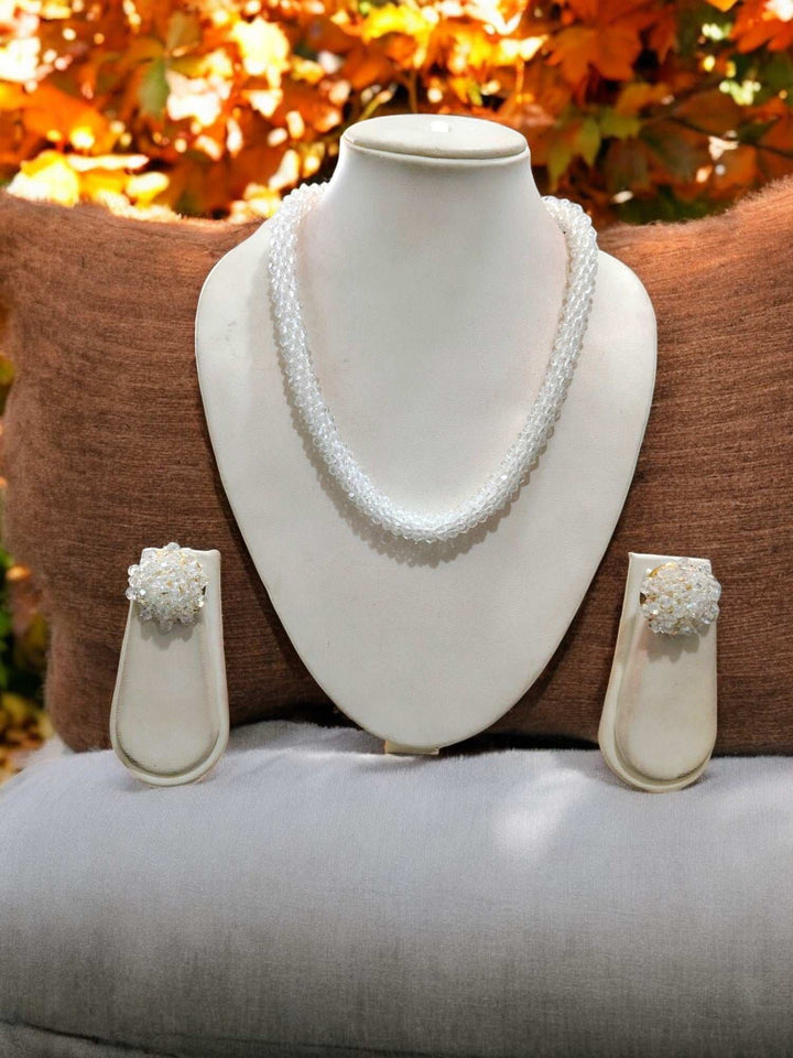 Chhoti Si Chamak – Crystal Necklace with Small Statement Studs (Available in 4 colors – Adjustable, Everyday Glam)