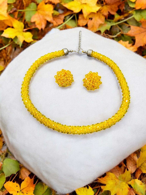 Chhoti Si Chamak – Crystal Necklace with Small Statement Studs (Available in 4 colors – Adjustable, Everyday Glam)